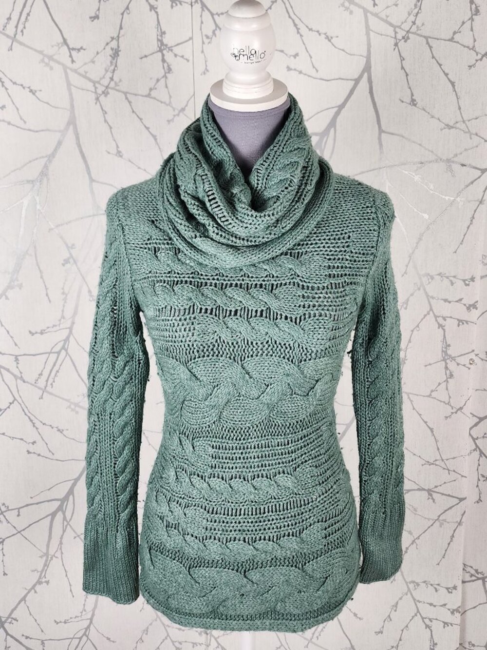 Banana Republic Cable Knit Wool Alpaca Blend Cowl Neck Sweater